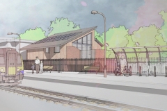Sketch scheme for 3 flats in Bourne End. A contemporary solution to overcome planning objections.